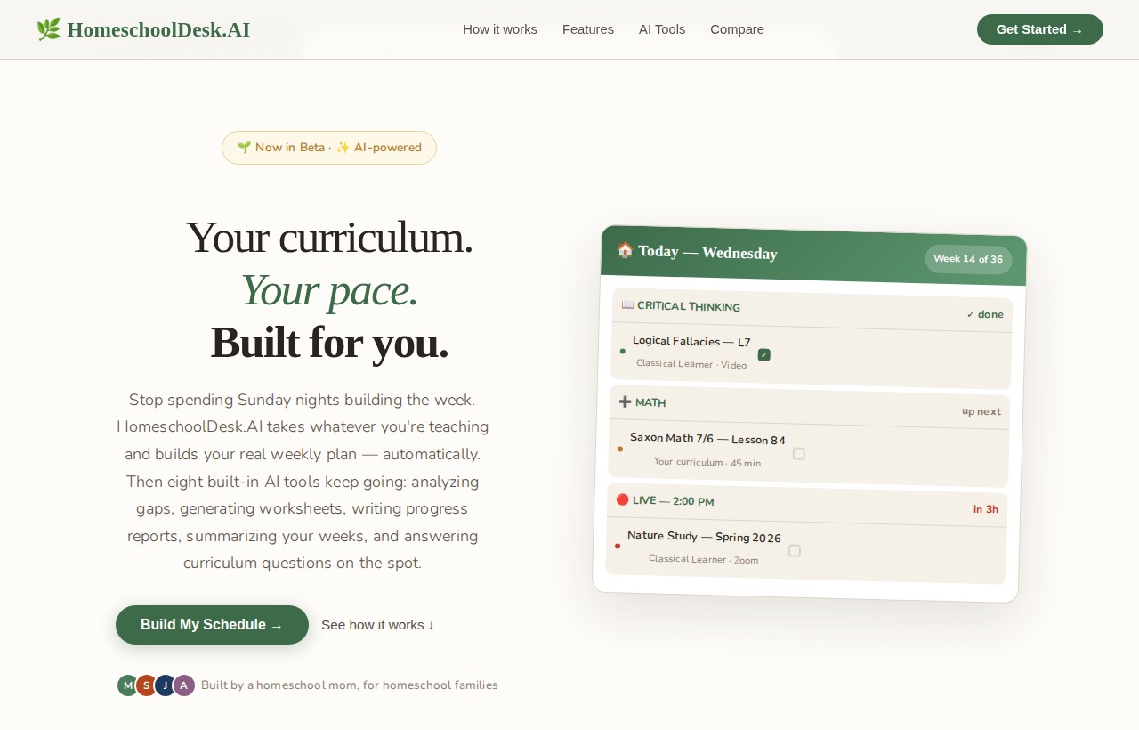 HomeschoolDesk.AI — AI Lesson Planner